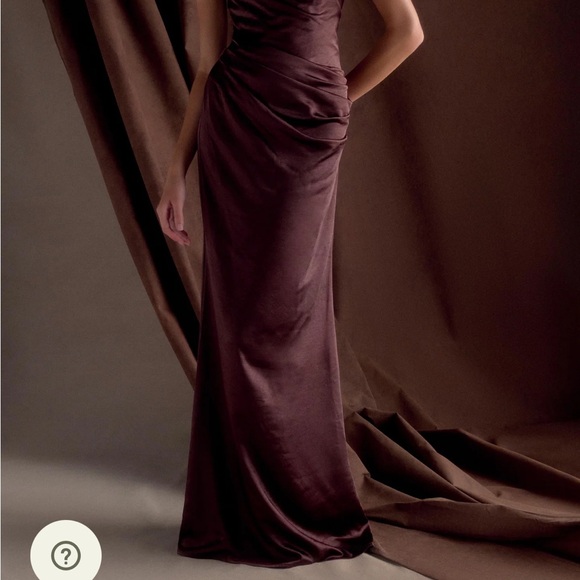 Meshki One Shoulder Chocolate Dress - Picture 3 of 4